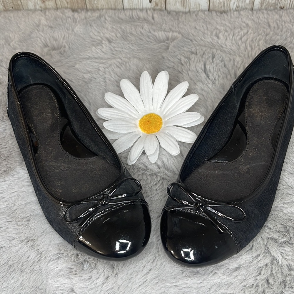 Black Patent Leather Flats, Women’s Size 6/36